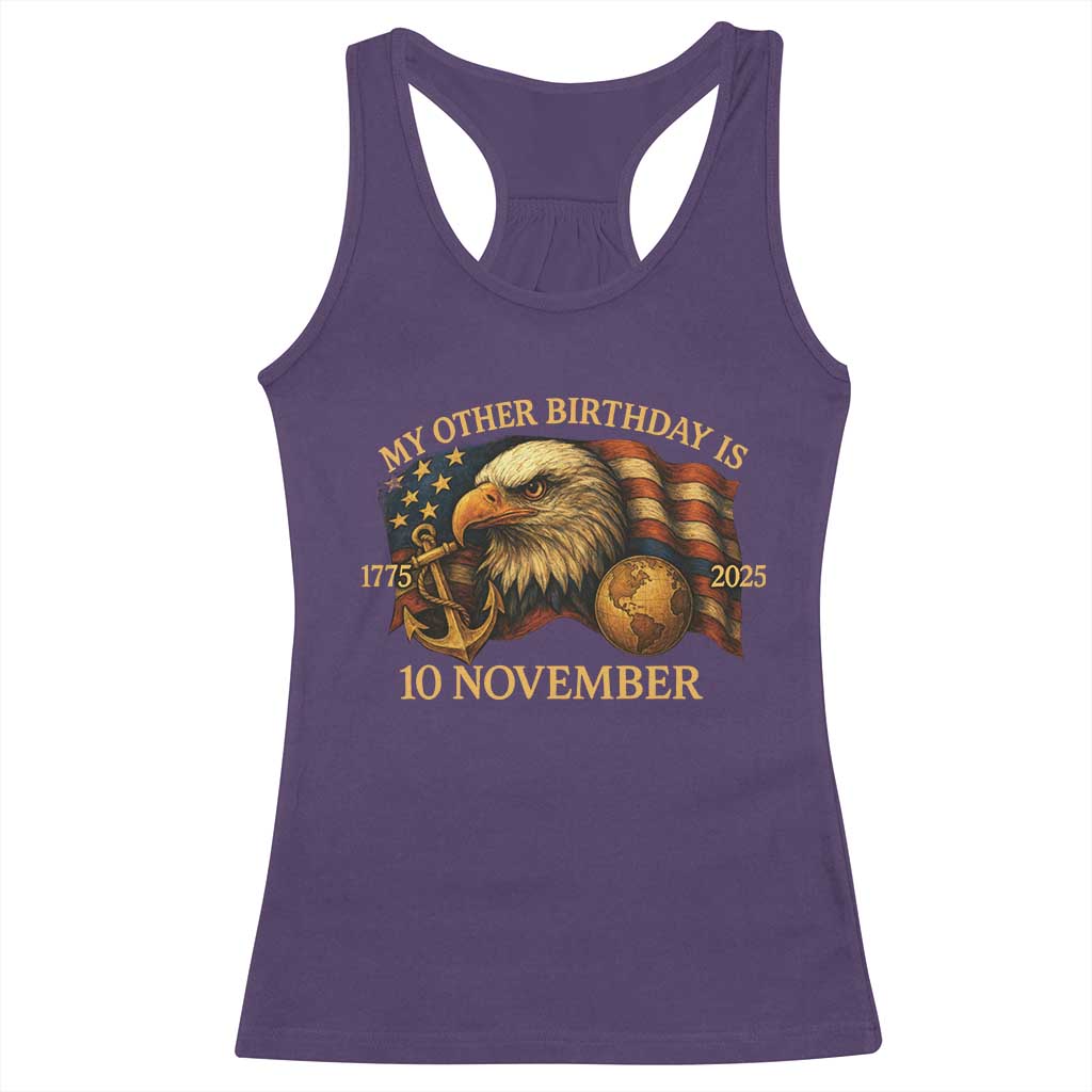 Veteran 250th Anniversary Racerback Tank Top My Other Birthday Is 10 November 1775 - Wonder Print Shop