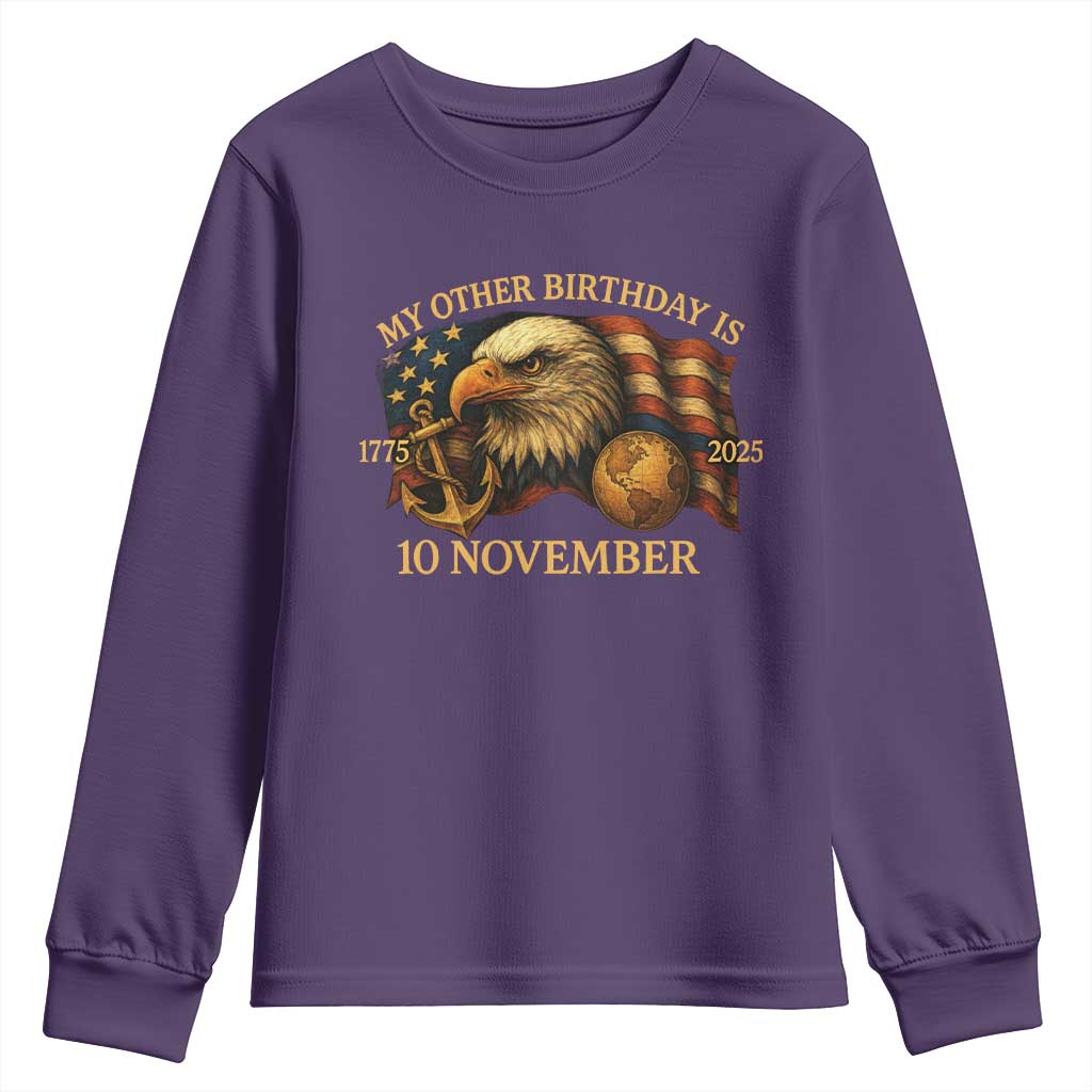 Veteran 250th Anniversary Youth Sweatshirt My Other Birthday Is 10 November 1775 - Wonder Print Shop