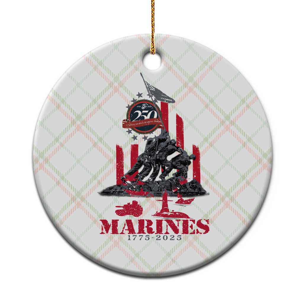 Marine Veteran 250th Anniversary Ceramic Ornament Retro Military Corps American Flag TS10