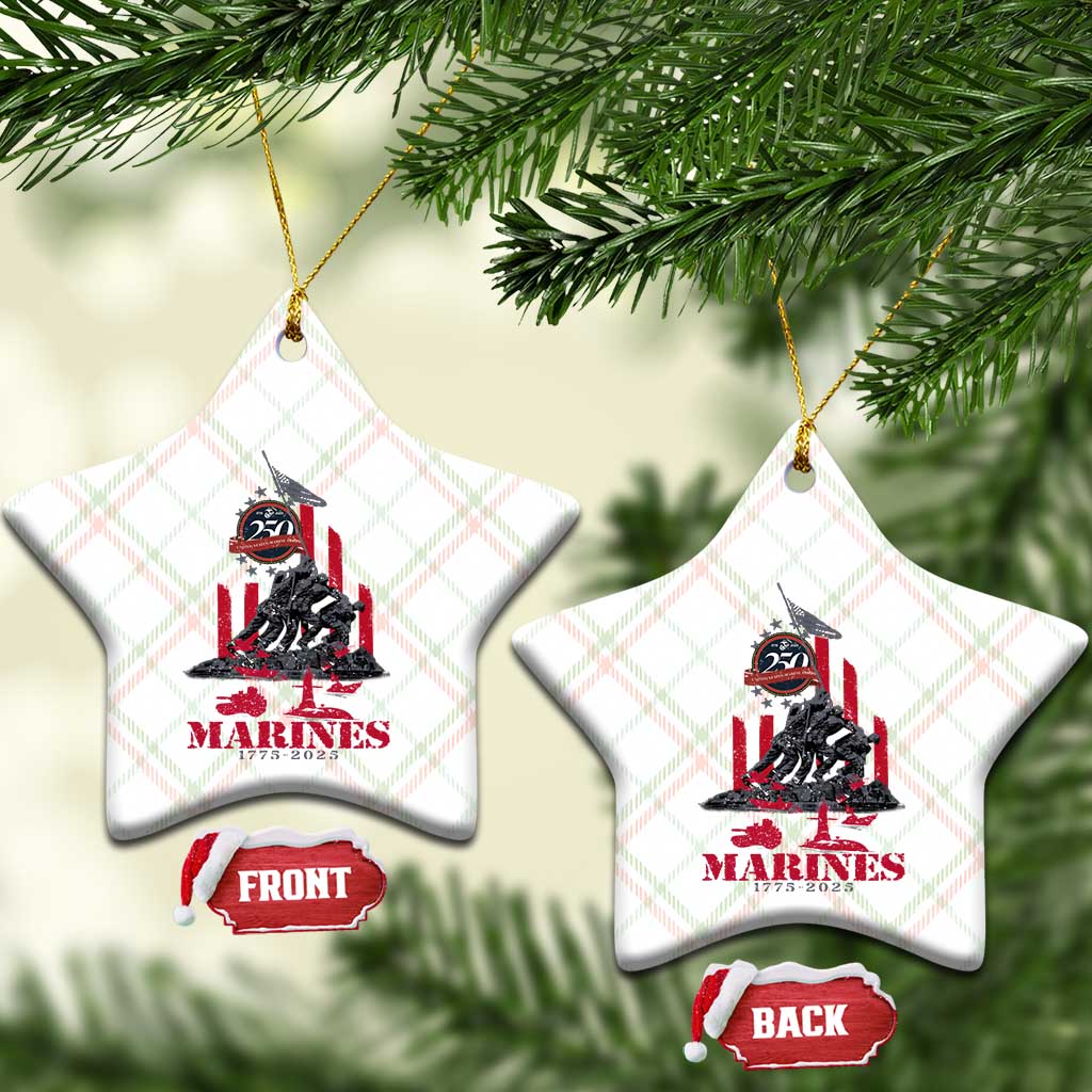 Marine Veteran 250th Anniversary Ceramic Ornament Retro Military Corps American Flag TS10