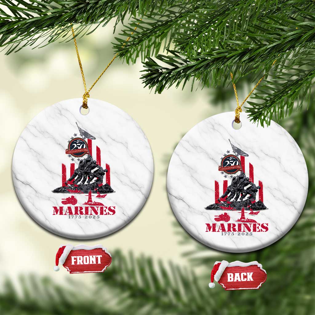 Marine Veteran 250th Anniversary Ceramic Ornament Retro Military Corps American Flag TS10