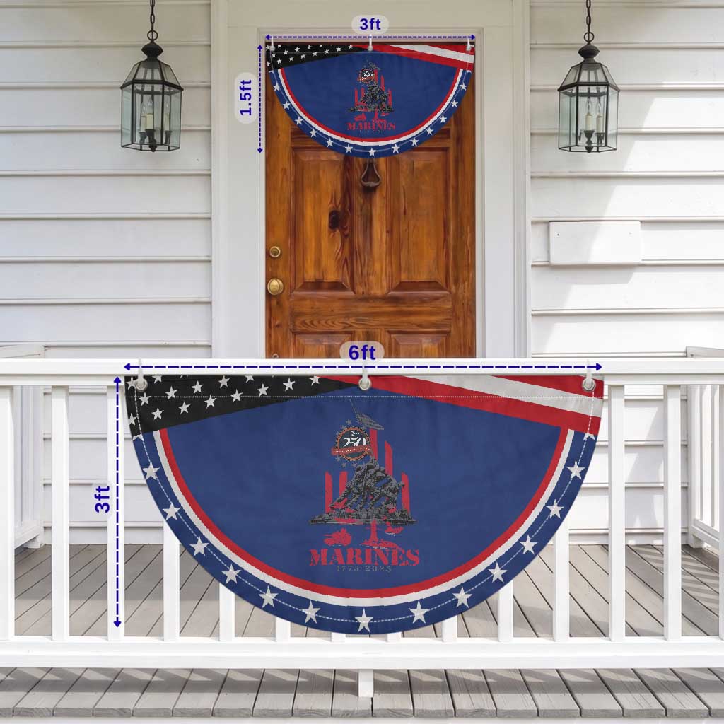 Marine Veteran 250th Anniversary Patriotic Fan Flag Retro Military Corps American Flag