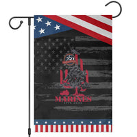 Marine Veteran 250th Anniversary Garden Flag Retro Military Corps American Flag