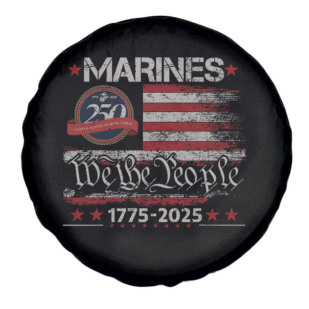 Marine Veteran 250th Anniversary Spare Tire Cover Retro Patriotic Military Gift American Flag - Wonder Print Shop