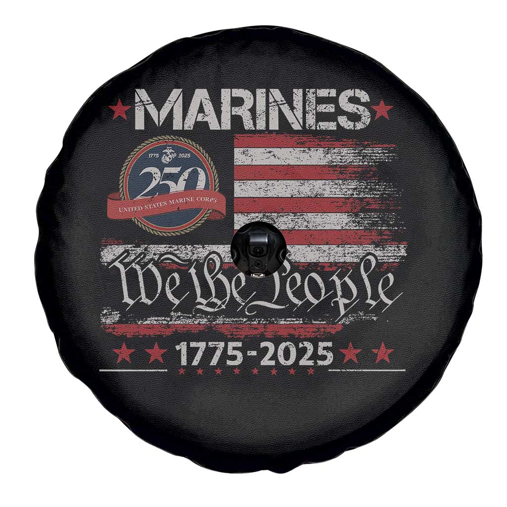 Marine Veteran 250th Anniversary Spare Tire Cover Retro Patriotic Military Gift American Flag - Wonder Print Shop
