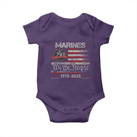 Marine Veteran 250th Anniversary Baby Onesie Retro Patriotic Military Gift American Flag - Wonder Print Shop