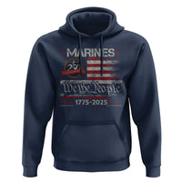 Marine Veteran 250th Anniversary Hoodie Retro Patriotic Military Gift American Flag - Wonder Print Shop