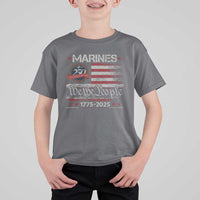 Marine Veteran 250th Anniversary T Shirt For Kid Retro Patriotic Military Gift American Flag - Wonder Print Shop