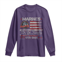 Marine Veteran 250th Anniversary Long Sleeve Shirt Retro Patriotic Military Gift American Flag - Wonder Print Shop