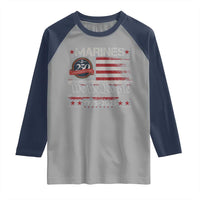 Marine Veteran 250th Anniversary Raglan Shirt Retro Patriotic Military Gift American Flag - Wonder Print Shop