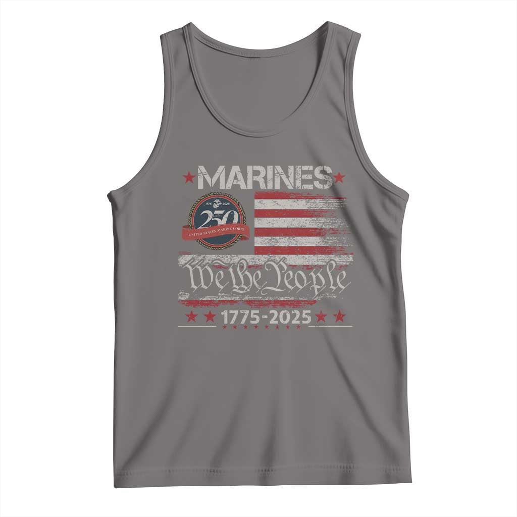 Marine Veteran 250th Anniversary Tank Top Retro Patriotic Military Gift American Flag - Wonder Print Shop