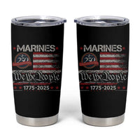 Marine Veteran 250th Anniversary Tumbler Cup Retro Patriotic Military Gift American Flag - Wonder Print Shop
