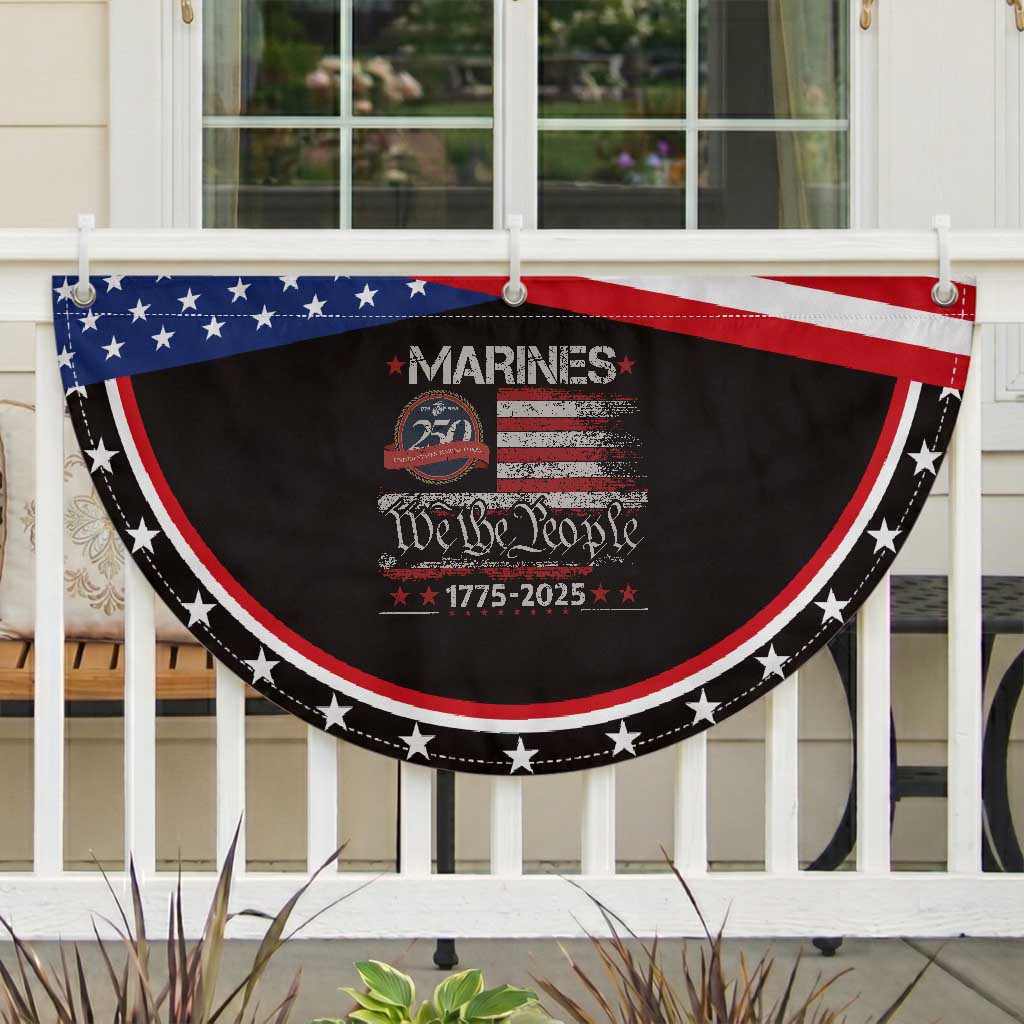 Marine Veteran 250th Anniversary Patriotic Fan Flag Retro Military Gift American Flag