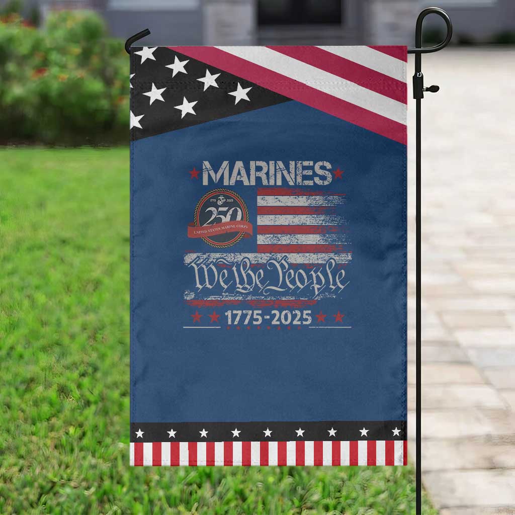 Marine Veteran 250th Anniversary Garden Flag Retro Patriotic Military Gift American Flag