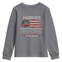 Marine Veteran 250th Anniversary Youth Sweatshirt Retro Patriotic Military Gift American Flag - Wonder Print Shop