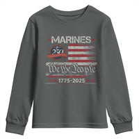 Marine Veteran 250th Anniversary Youth Sweatshirt Retro Patriotic Military Gift American Flag - Wonder Print Shop