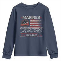 Marine Veteran 250th Anniversary Youth Sweatshirt Retro Patriotic Military Gift American Flag - Wonder Print Shop