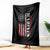 Marine 250th Anniversary Throw Blanket Retro Patriotic Military Veteran Gift American Flag - Wonder Print Shop
