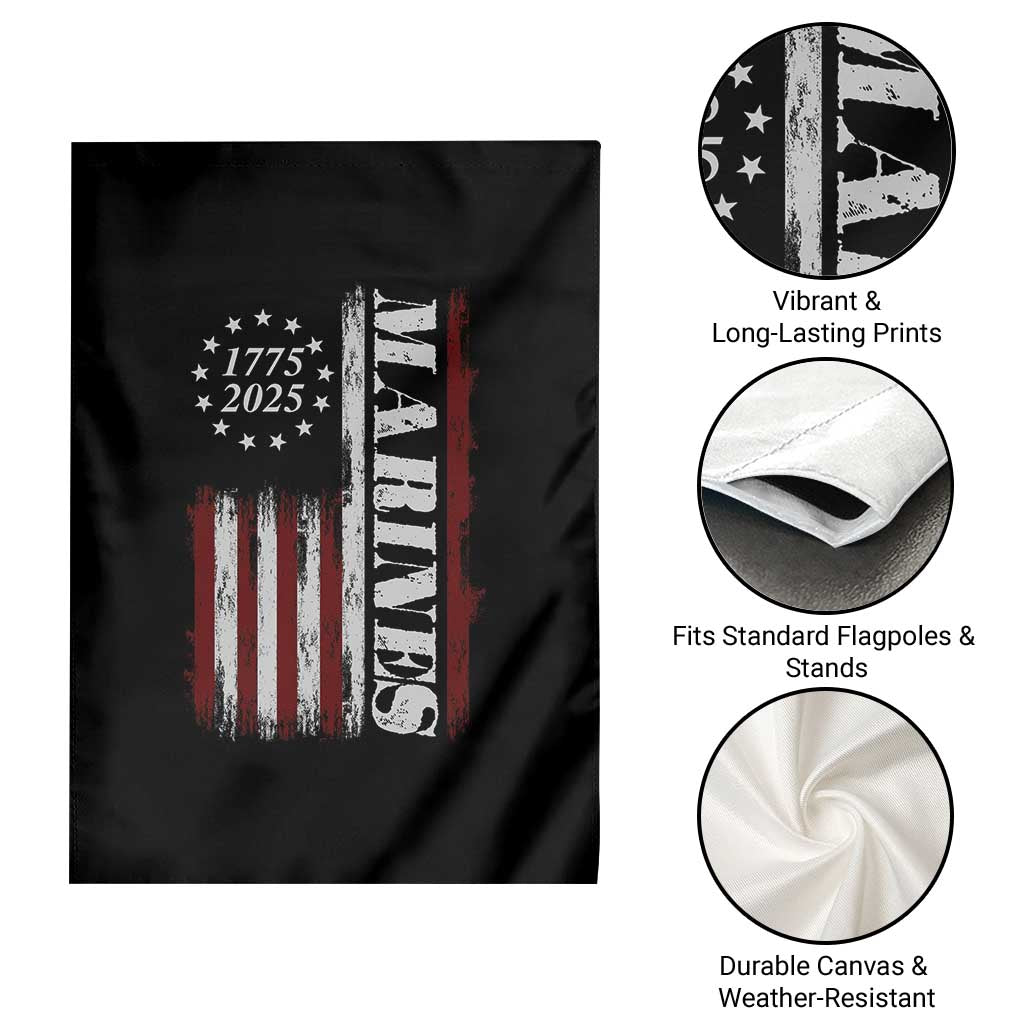 Marine 250th Anniversary Garden Flag Retro Patriotic Military Veteran Gift American Flag - Wonder Print Shop