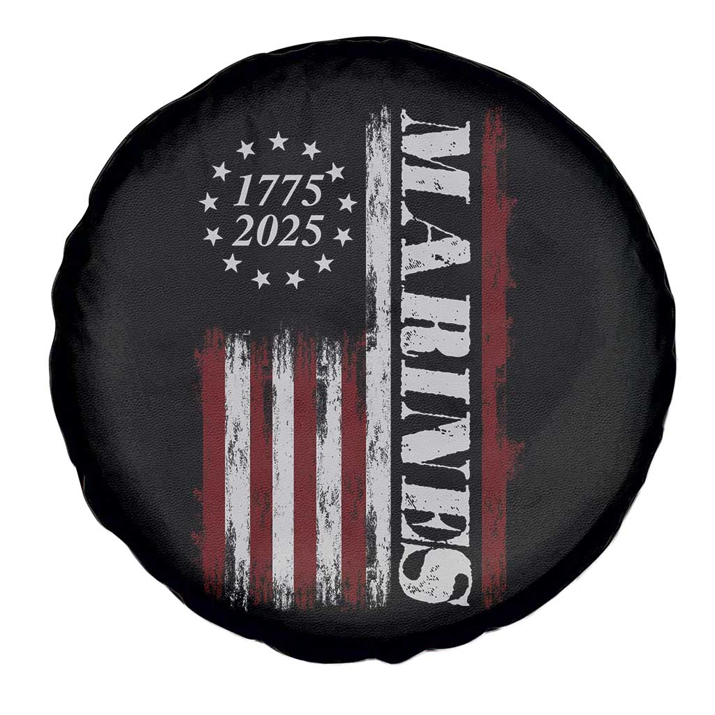 Marine 250th Anniversary Spare Tire Cover Retro Patriotic Military Veteran Gift American Flag - Wonder Print Shop