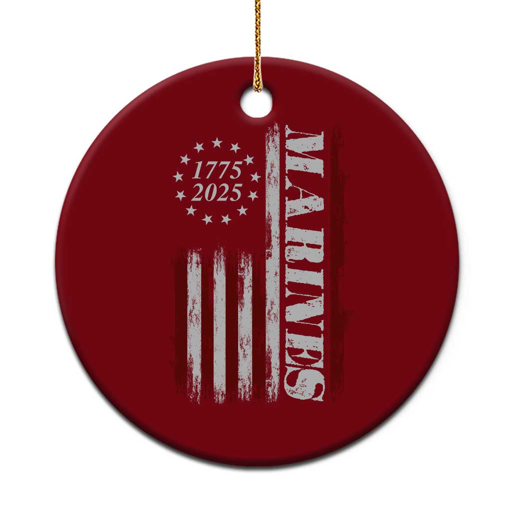 Marine 250th Anniversary Ceramic Ornament Retro Patriotic Military Veteran Gift American Flag - Wonder Print Shop