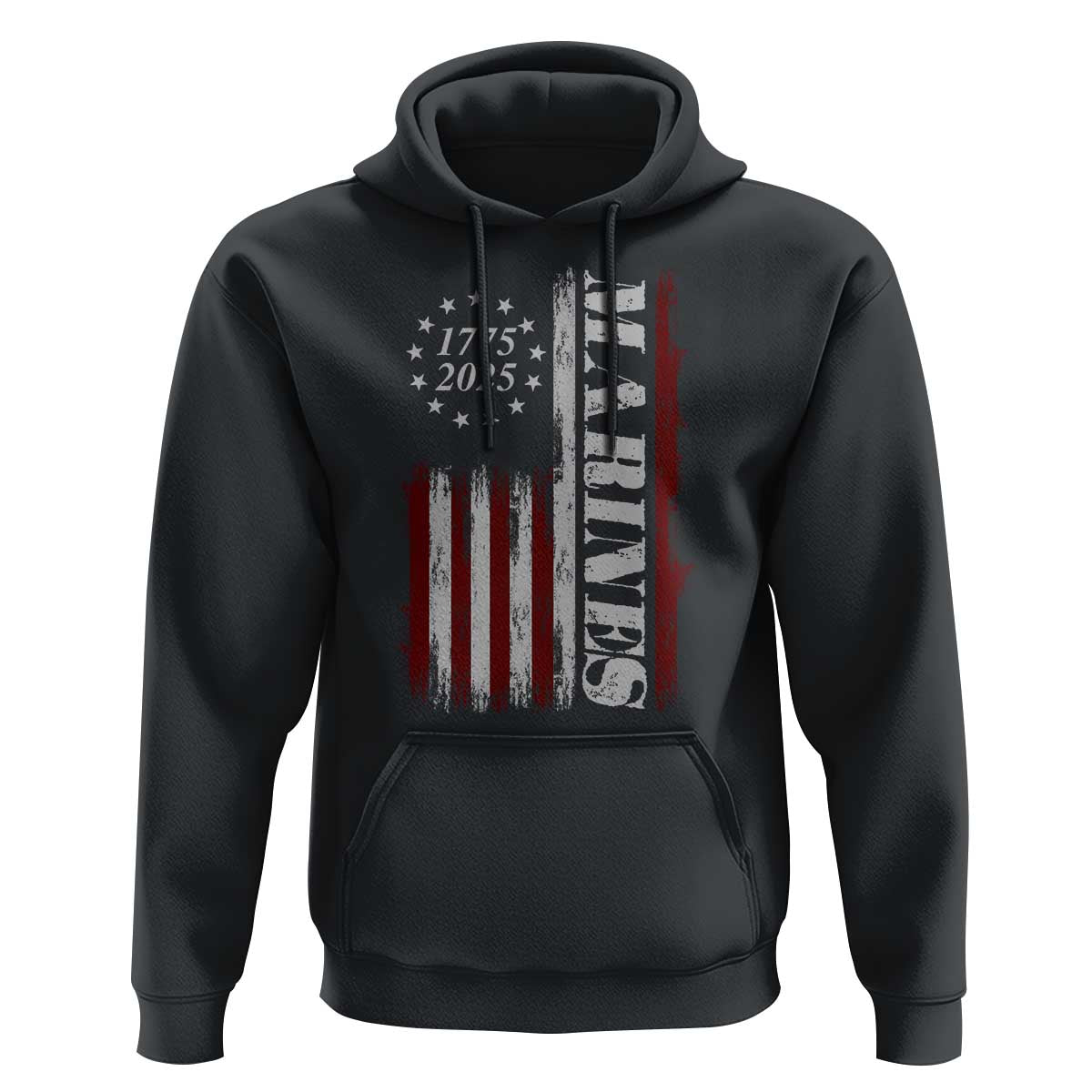 Marine 250th Anniversary Hoodie Retro Patriotic Military Veteran Gift American Flag - Wonder Print Shop