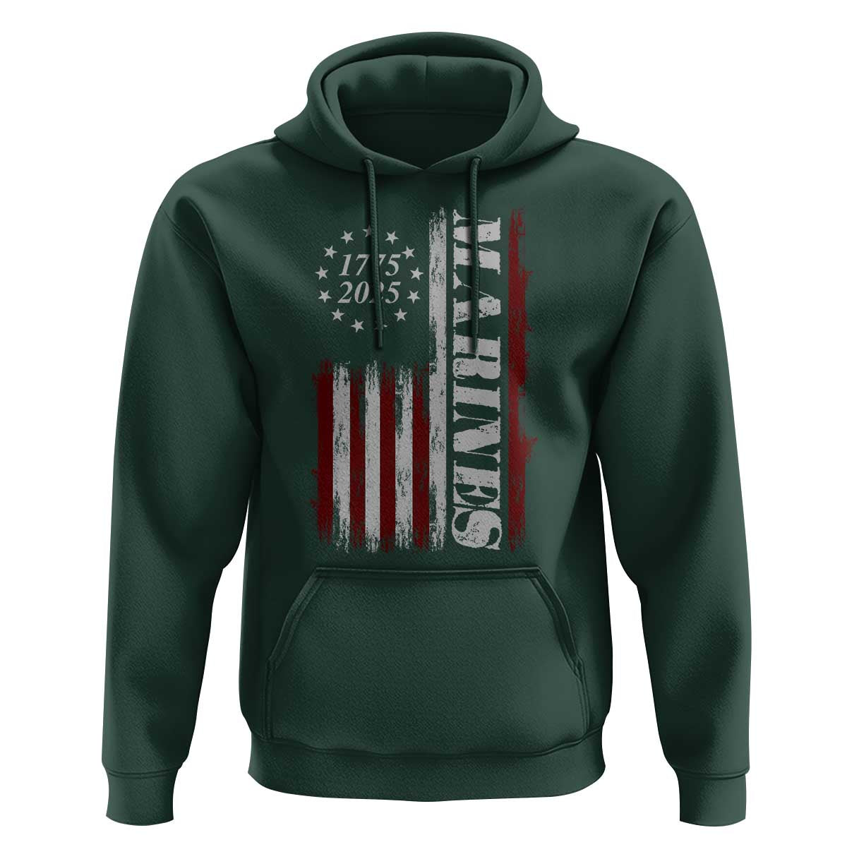 Marine 250th Anniversary Hoodie Retro Patriotic Military Veteran Gift American Flag - Wonder Print Shop