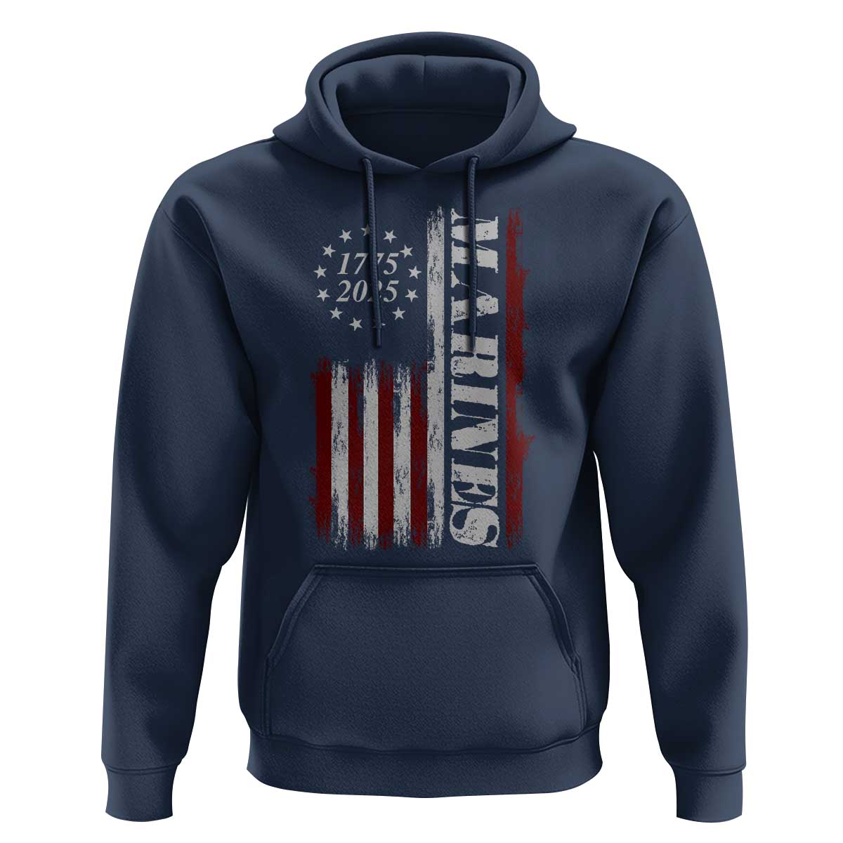 Marine 250th Anniversary Hoodie Retro Patriotic Military Veteran Gift American Flag - Wonder Print Shop
