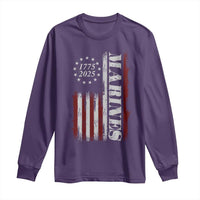 Marine 250th Anniversary Long Sleeve Shirt Retro Patriotic Military Veteran Gift American Flag - Wonder Print Shop