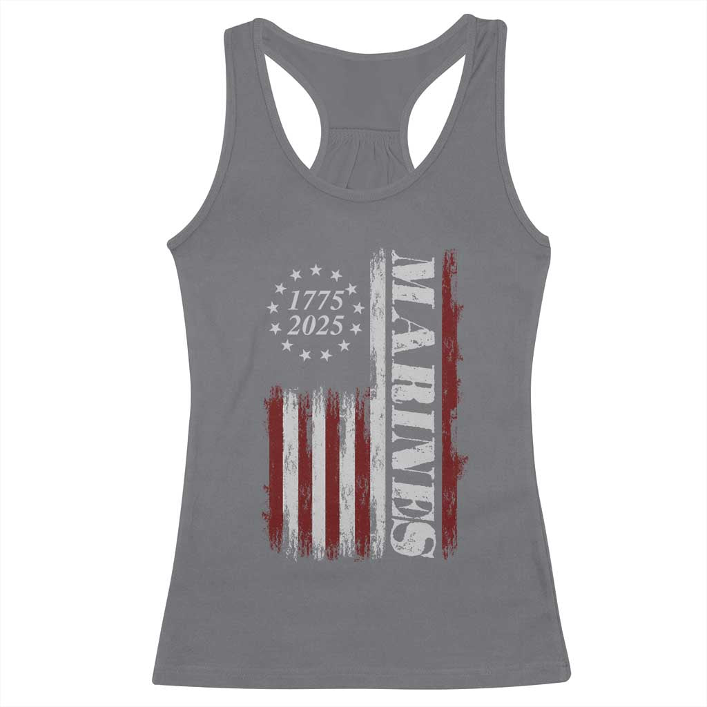 Marine 250th Anniversary Racerback Tank Top Retro Patriotic Military Veteran Gift American Flag - Wonder Print Shop
