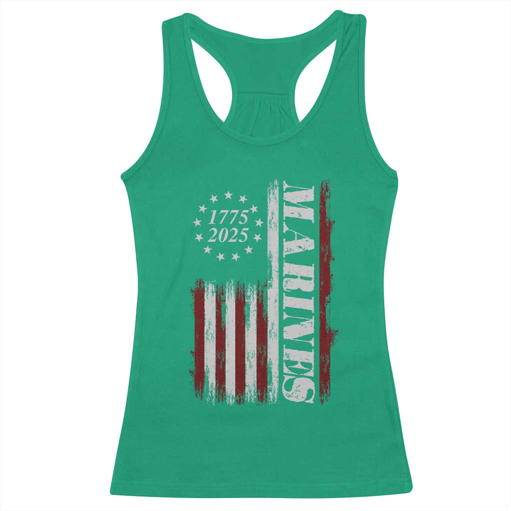 Marine 250th Anniversary Racerback Tank Top Retro Patriotic Military Veteran Gift American Flag - Wonder Print Shop