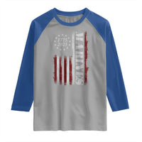 Marine 250th Anniversary Raglan Shirt Retro Patriotic Military Veteran Gift American Flag - Wonder Print Shop