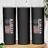 Marine 250th Anniversary Skinny Tumbler Retro Patriotic Military Veteran Gift American Flag - Wonder Print Shop
