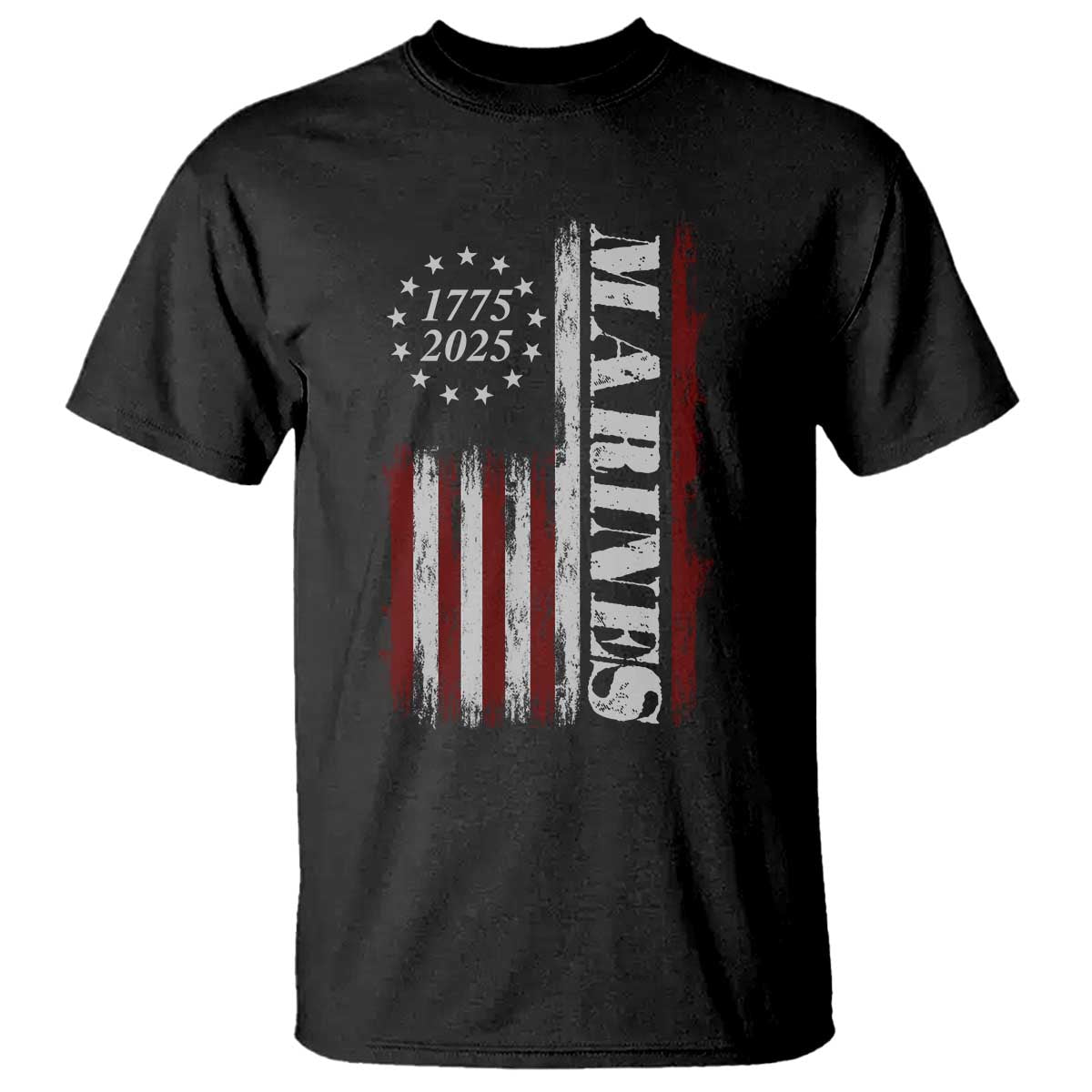 Marine 250th Anniversary T Shirt Retro Patriotic Military Veteran Gift American Flag - Wonder Print Shop