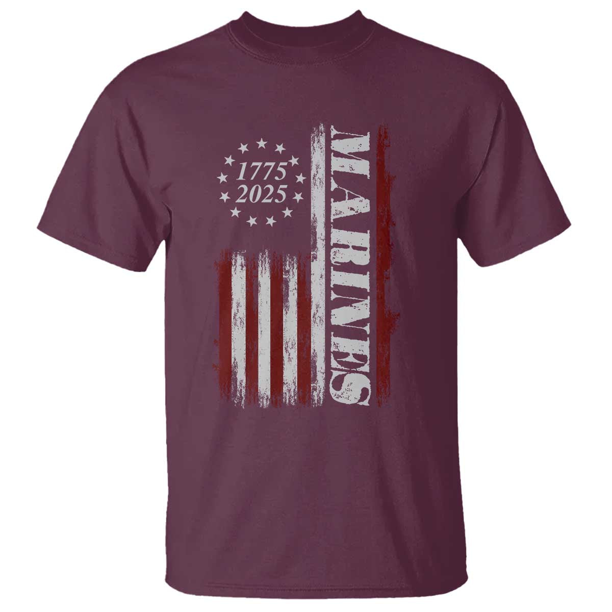 Marine 250th Anniversary T Shirt Retro Patriotic Military Veteran Gift American Flag - Wonder Print Shop