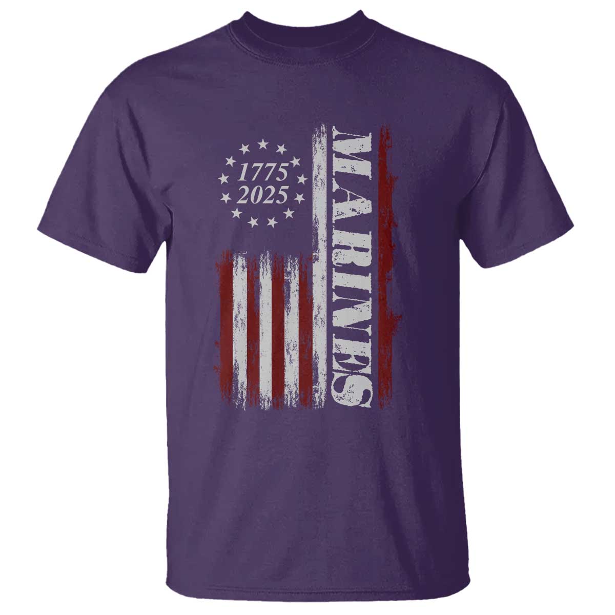 Marine 250th Anniversary T Shirt Retro Patriotic Military Veteran Gift American Flag - Wonder Print Shop
