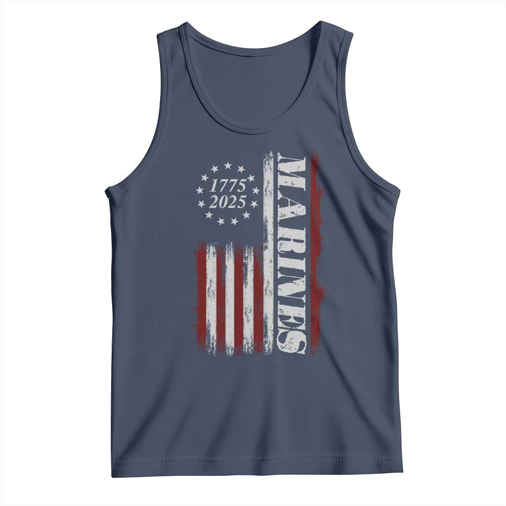 Marine 250th Anniversary Tank Top Retro Patriotic Military Veteran Gift American Flag - Wonder Print Shop