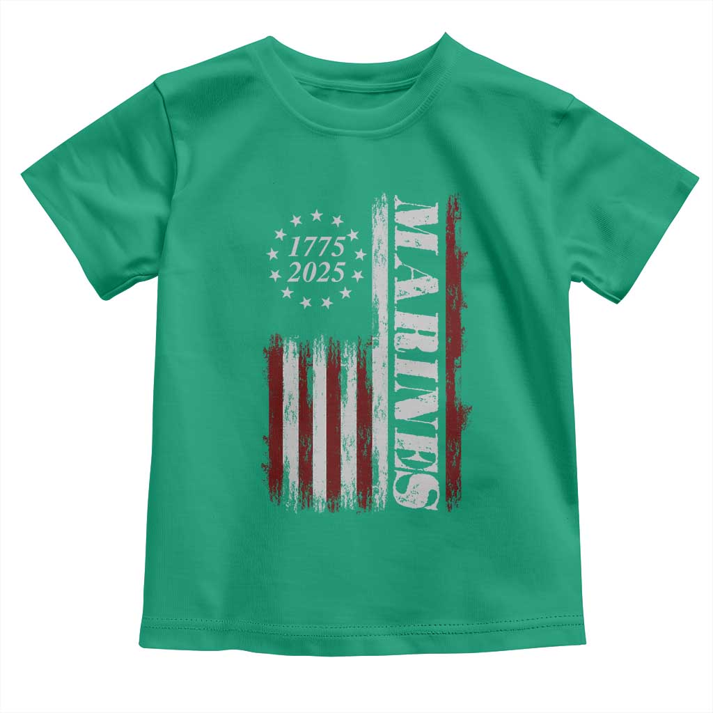 Marine 250th Anniversary Toddler T Shirt Retro Patriotic Military Veteran Gift American Flag - Wonder Print Shop