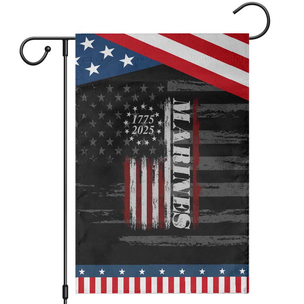 Marine 250th Anniversary Garden Flag Retro Patriotic Military Veteran Gift American Flag