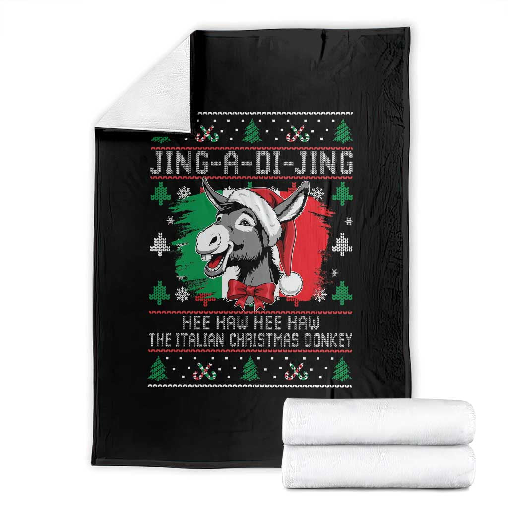 Italian Christmas Donkey Throw Blanket Jing a Di Jing Dominick the Ugly Christmas - Wonder Print Shop