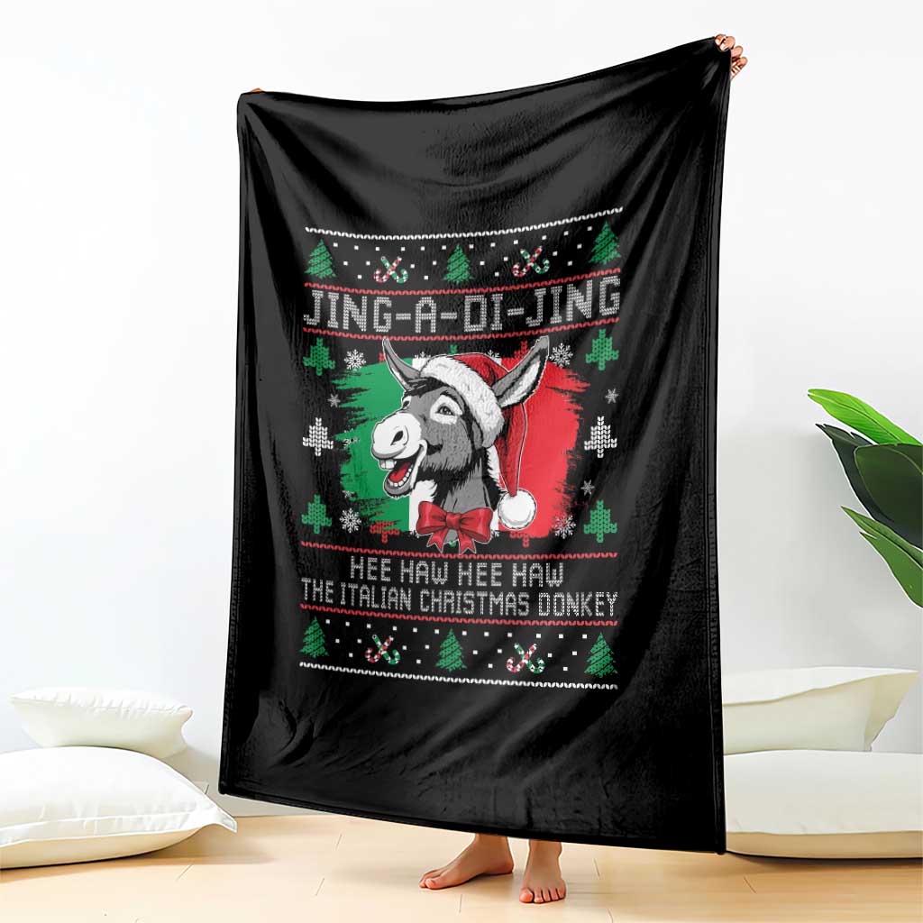 Italian Christmas Donkey Throw Blanket Jing a Di Jing Dominick the Ugly Christmas - Wonder Print Shop