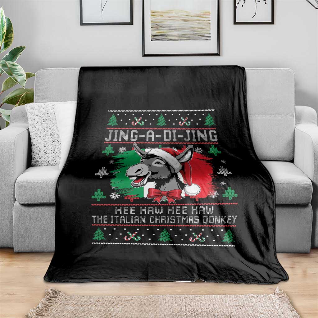 Italian Christmas Donkey Throw Blanket Jing a Di Jing Dominick the Ugly Christmas - Wonder Print Shop