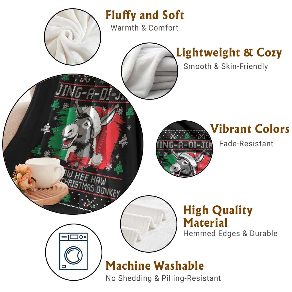 Italian Christmas Donkey Throw Blanket Jing a Di Jing Dominick the Ugly Christmas - Wonder Print Shop