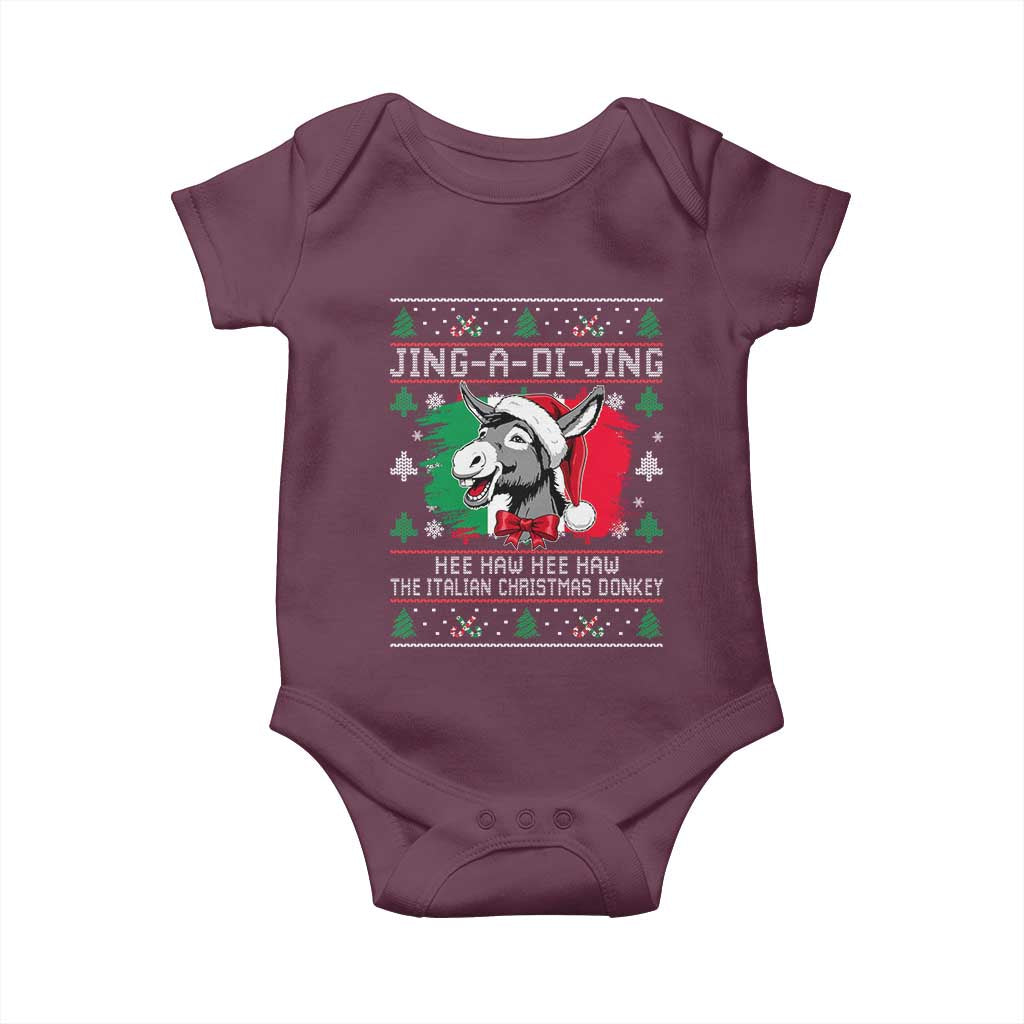 Italian Christmas Donkey Baby Onesie Jing a Di Jing Dominick the Ugly Christmas - Wonder Print Shop