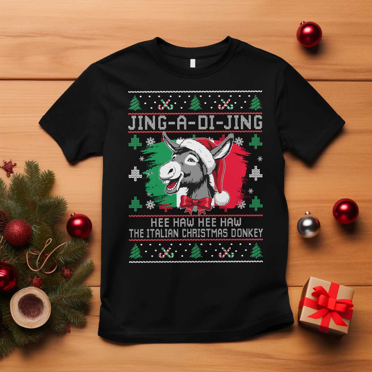 Italian Christmas Donkey T Shirt Jing a Di Jing Dominick the Ugly Christmas - Wonder Print Shop