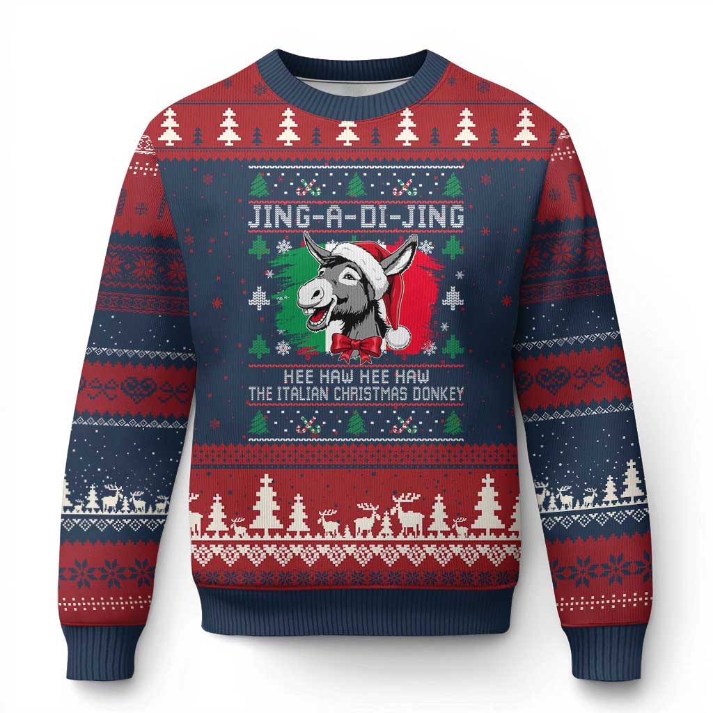 Italian Xmas Donkey Ugly Christmas Sweater Jing a Di Jing Dominick the Ugly Xmas - Wonder Print Shop