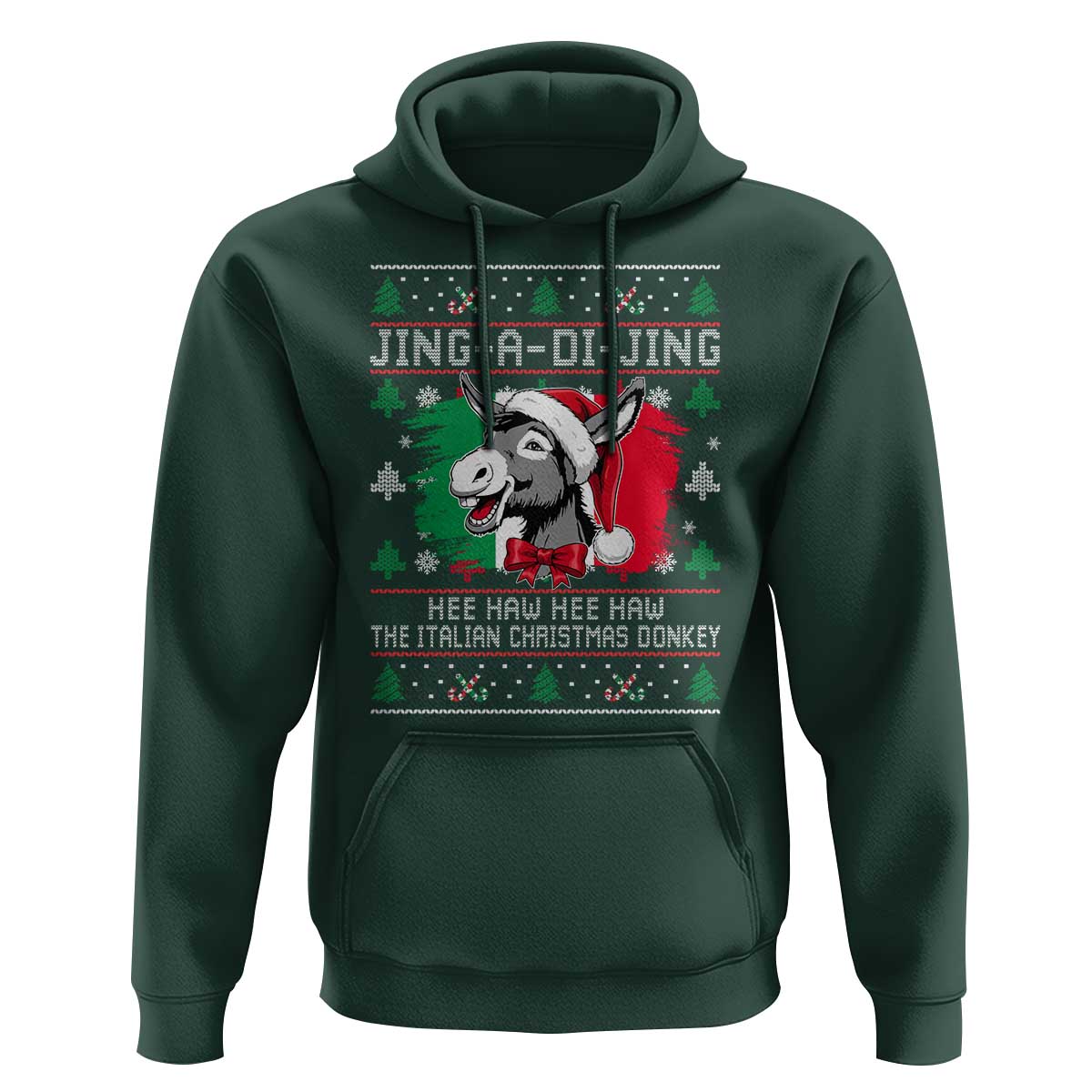 Italian Christmas Donkey Hoodie Jing a Di Jing Dominick the Ugly Christmas - Wonder Print Shop