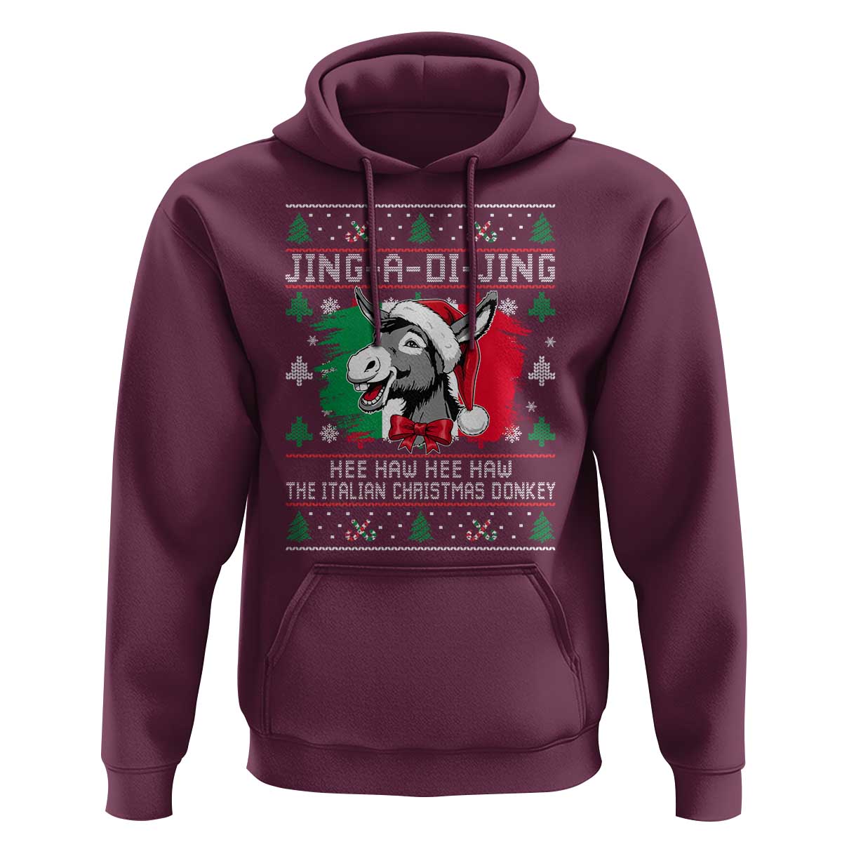 Italian Christmas Donkey Hoodie Jing a Di Jing Dominick the Ugly Christmas - Wonder Print Shop