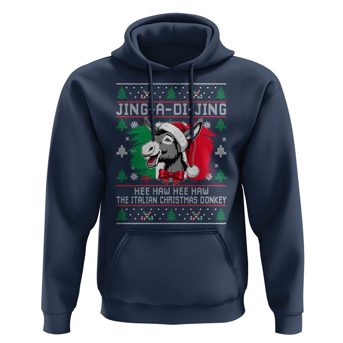 Italian Christmas Donkey Hoodie Jing a Di Jing Dominick the Ugly Christmas - Wonder Print Shop