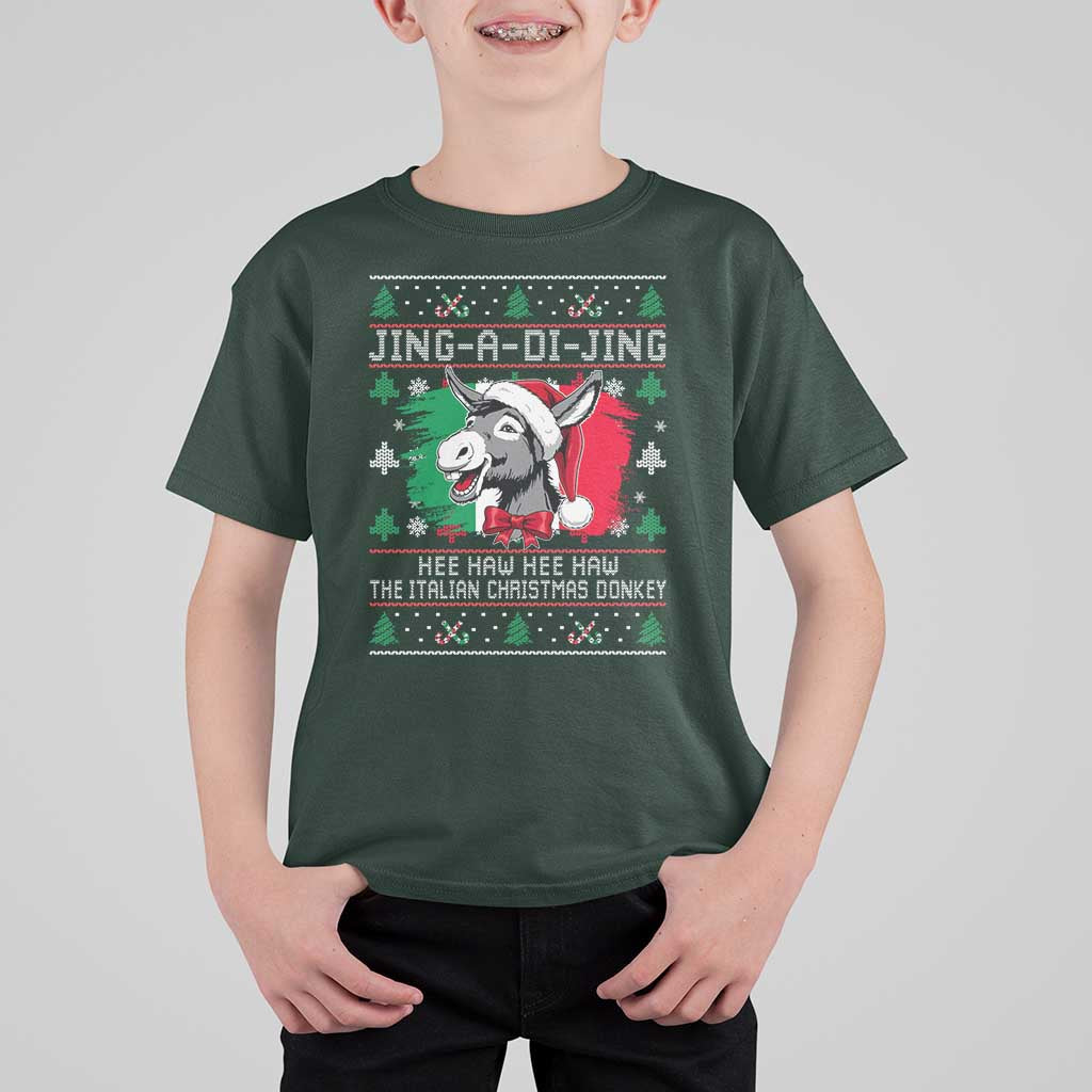 Italian Christmas Donkey T Shirt For Kid Jing a Di Jing Dominick the Ugly Christmas - Wonder Print Shop